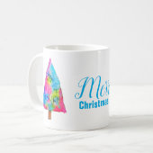 Mug Arbre de Noël couleurs funèbres modernes (Devant gauche)