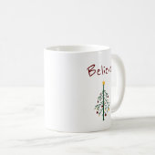 Mug Arbre de Noël Croire une typographie mignonne (Devant droit)