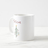 Mug Arbre de Noël Croire une typographie mignonne (Devant gauche)