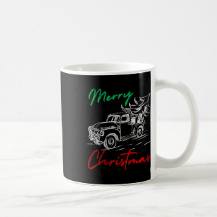 Mug Arbre de Noël de chariot vintage sur camion rouge