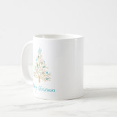 Mug Arbre de Noël de coquillage de Joyeux Noël (Devant gauche)