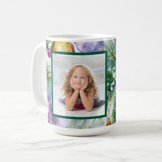 Mug Arbre de Noël de vacances photo (Devant gauche)