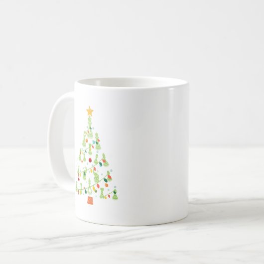 Mug Arbre de Noël des échecs - King Queen Knight Rook (Devant gauche)