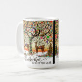Mug Arbre de Noël des rennes de fête (Devant gauche)