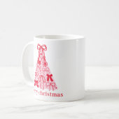 Mug Arbre de Noël des vaches rouges roses (Devant gauche)