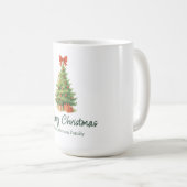 Mug Arbre de Noël élégant avec Bow rouge et présents - (Devant droit)
