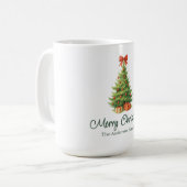 Mug Arbre de Noël élégant avec Bow rouge et présents - (Devant gauche)