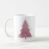 Mug Arbre de Noël élégant | Dusty Mauve Pink Splatter (Gauche)