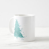 Mug Arbre de Noël élégant | Luxe Aqua Mint Splatter (Devant gauche)