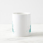 Mug Arbre de Noël élégant | Luxe Aqua Mint Splatter (Centre)