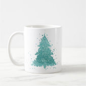 Mug Arbre de Noël élégant | Luxe Aqua Mint Splatter (Gauche)