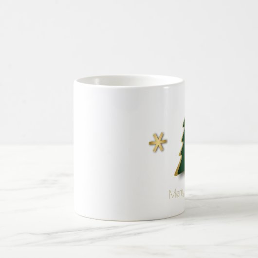 Mug Arbre de Noël élégant or vert (Centre)
