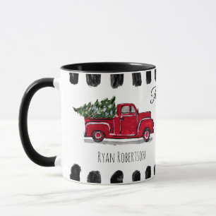 Mug Arbre de Noël en Camion Rouge Vintage Musique per