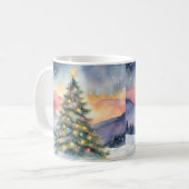 Mug Arbre de Noël enneigé paysage hivernal (Devant gauche)