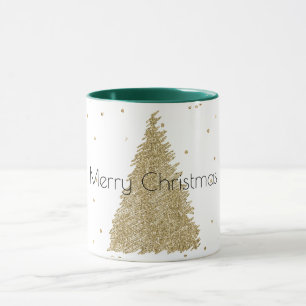 Mug Arbre de Noël étincelant Parties scintillant d'or 