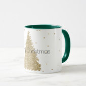 Mug Arbre de Noël étincelant Parties scintillant d'or  (Devant droit)