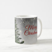 Mug Arbre de Noël Étincelle rouge verte en argent (Devant droit)