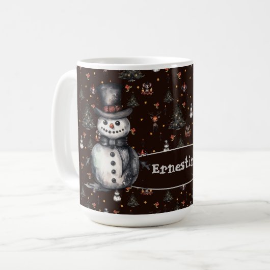 Mug Arbre de Noël gothique Snowmen Déplaisant (Devant gauche)