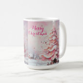 Mug Arbre de Noël impressionniste Whimsical rose (Devant droit)