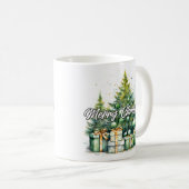 Mug Arbre de Noël Joyeux Noël Fêtes Joyeuses (Devant droit)