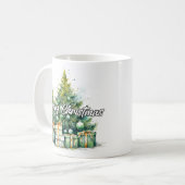 Mug Arbre de Noël Joyeux Noël Fêtes Joyeuses (Devant gauche)