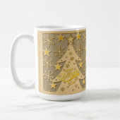 Mug Arbre de Noël joyeux, silhouettes de flocon de nei (Gauche)