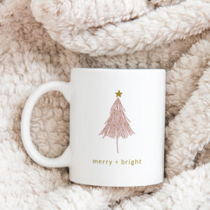 Mug Arbre de Noël minimaliste Joyeux + lumineux