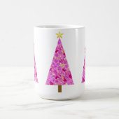 Mug Arbre de Noël moderne à fleurs magenta (Centre)