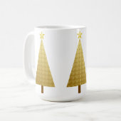 Mug Arbre de Noël moderne en feuille d'or (Devant gauche)