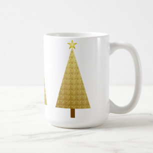 Mug Arbre de Noël moderne en feuille d'or