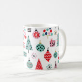 Mug Arbre de Noël moderne | Motif de vacances joyeux (Devant droit)