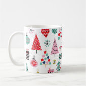 Mug Arbre de Noël moderne | Motif de vacances joyeux (Gauche)