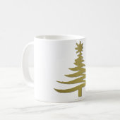 Mug Arbre de Noël Moderne Pochoir Impression Or (Devant gauche)