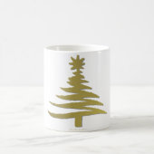 Mug Arbre de Noël Moderne Pochoir Impression Or (Centre)