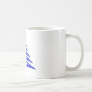 Mug Arbre de Noël Moderne Pochoir Imprimé Bleu