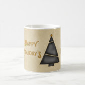 Mug Arbre de Noël noir d'or bonnes fêtes (Centre)