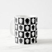 Mug Arbre de Noël noir et blanc Arbre de Noël (Devant gauche)
