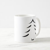 Mug Arbre de Noël noir et blanc minimal (Devant droit)