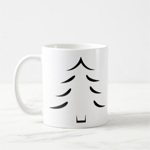 Mug Arbre de Noël noir et blanc minimal