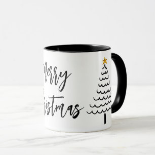 Mug Arbre de Noël Noir Et Blanc Moderne