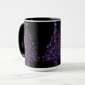 Mug Arbre de Noël Noir Métallurgique Violet Élégant br (Devant gauche)