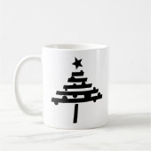 Mug Arbre de Noël noir simple avec étoile (Gauche)