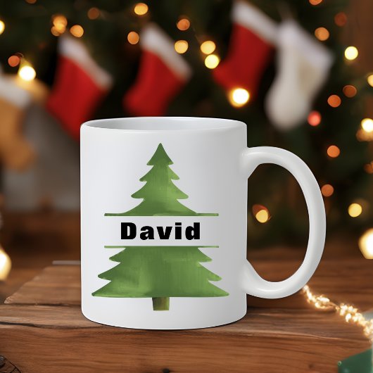 Mug Arbre de Noël personnalisé Nom personnalisé