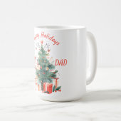 Mug Arbre de Noël présente Blanc Maman & Papa (Devant droit)