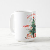 Mug Arbre de Noël présente Blanc Maman & Papa (Devant gauche)