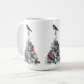 Mug Arbre de Noël Red Bullfinch (Devant gauche)