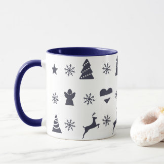 Mug Arbre de Noël, rennes, anges et neige