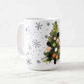 🎄 Mug Arbre de Noël Rétro-Chic ☕⭐ (Devant gauche)