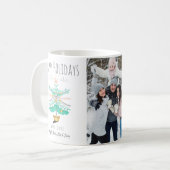 Mug Arbre de Noël Retro Pastel Happy Holiday Photo (Devant gauche)