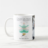 Mug Arbre de Noël Retro Pastel Happy Holiday Photo (Gauche)